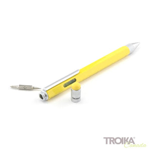 TROIKA Multitasking ballpoint pen "CONSTRUCTION" - yellow