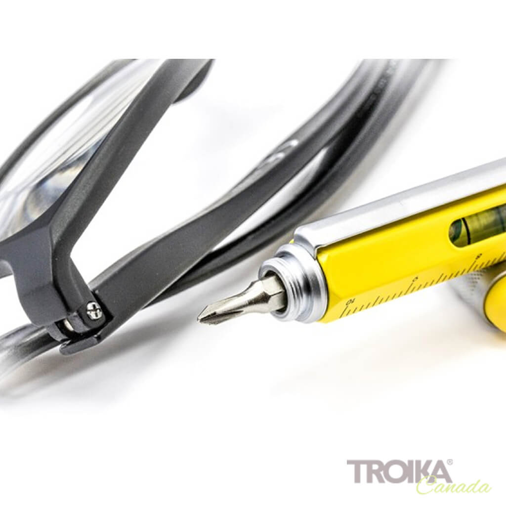 TROIKA Multitasking ballpoint pen "CONSTRUCTION" - yellow