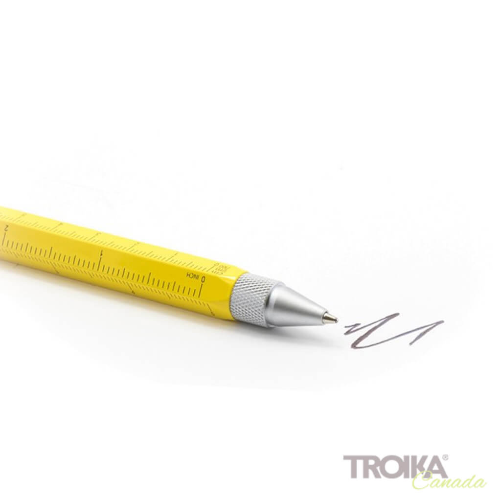 TROIKA Multitasking ballpoint pen "CONSTRUCTION" - yellow