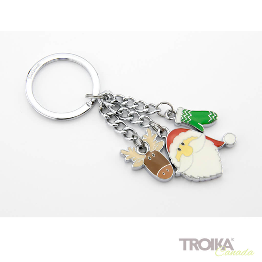 TROIKA Keychain with 3 charms "SANTA"
