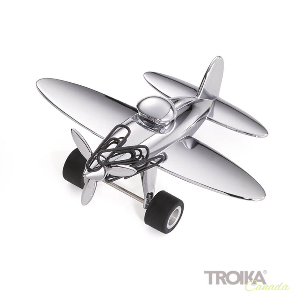 TROIKA Paper clip holder "STOP OVER" - silver