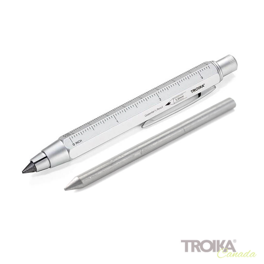 TROIKA’s Silver Carpenter’s Pencil  on white background