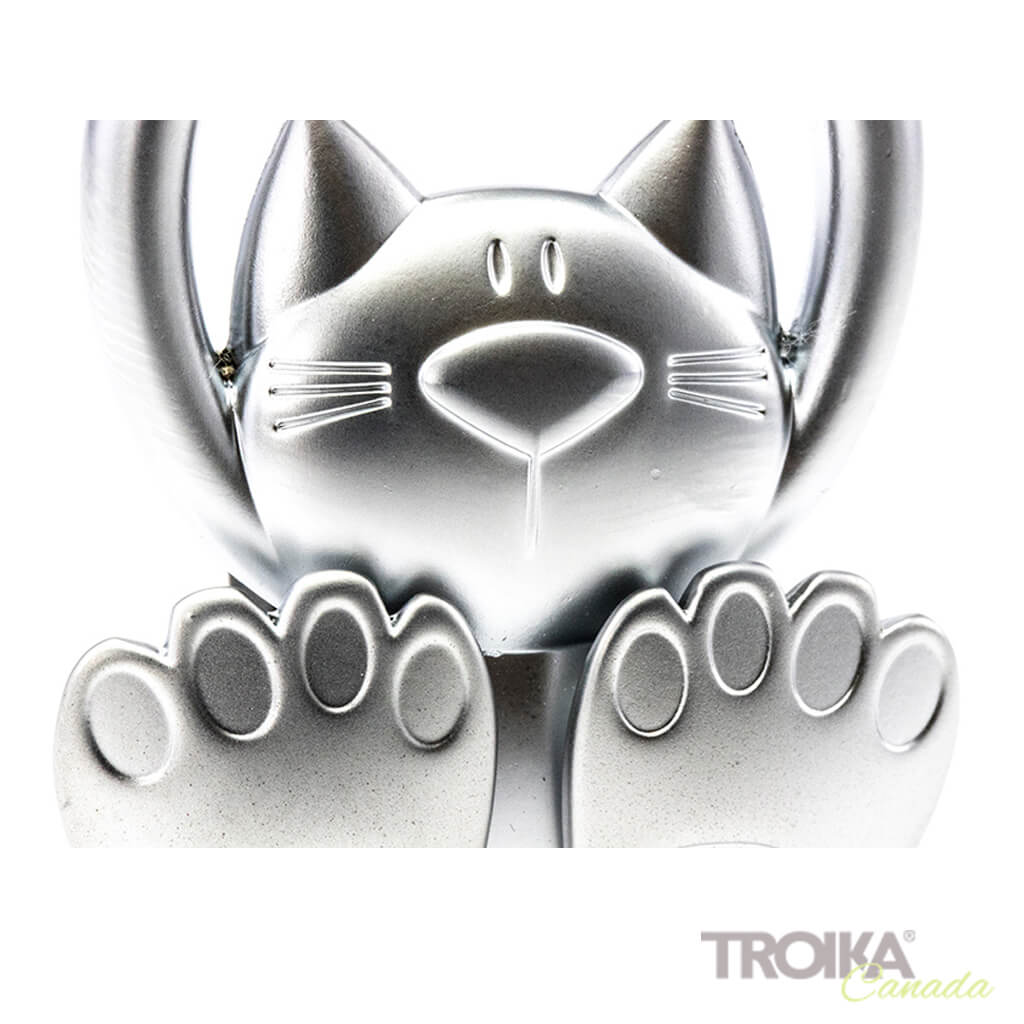 TROIKA Keychain "Tabby" – Silver Cat Keychain for Cat Lovers