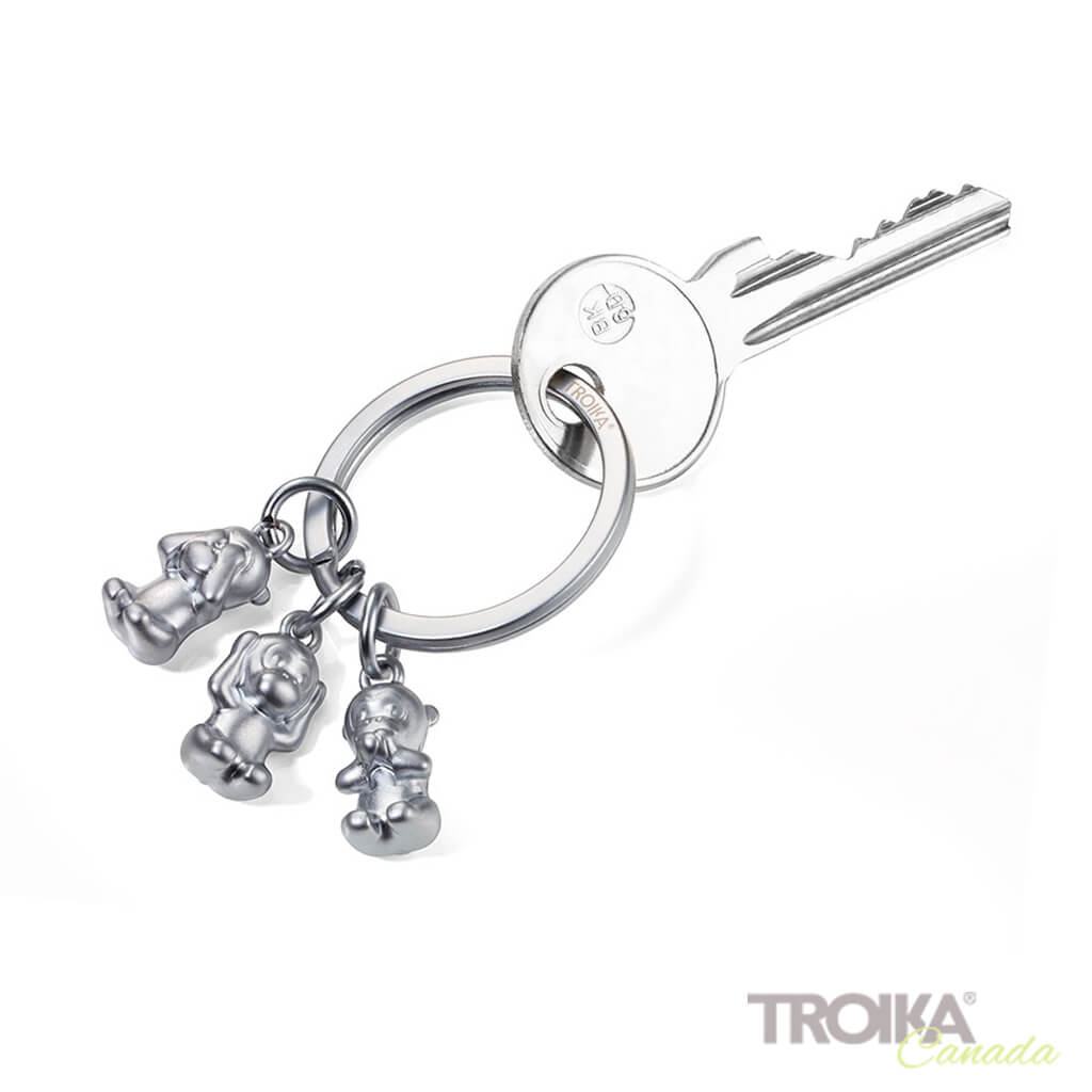 TROIKA Keychain "THREE MONKEYS" - silver