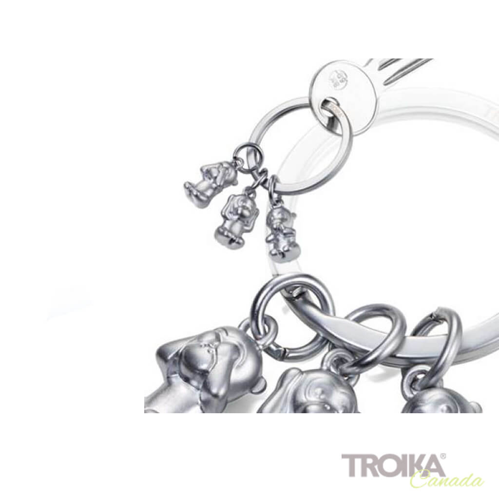 TROIKA Keychain "THREE MONKEYS" - silver