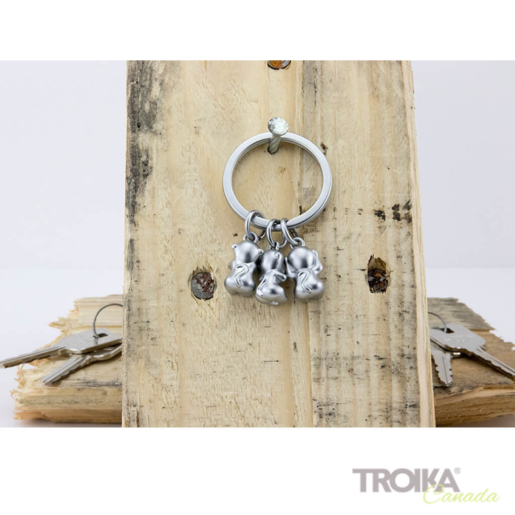 TROIKA Keychain "THREE MONKEYS" - silver