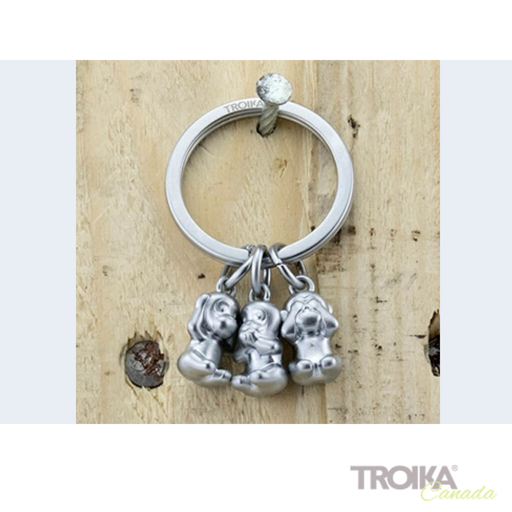 TROIKA Keychain "THREE MONKEYS" - silver