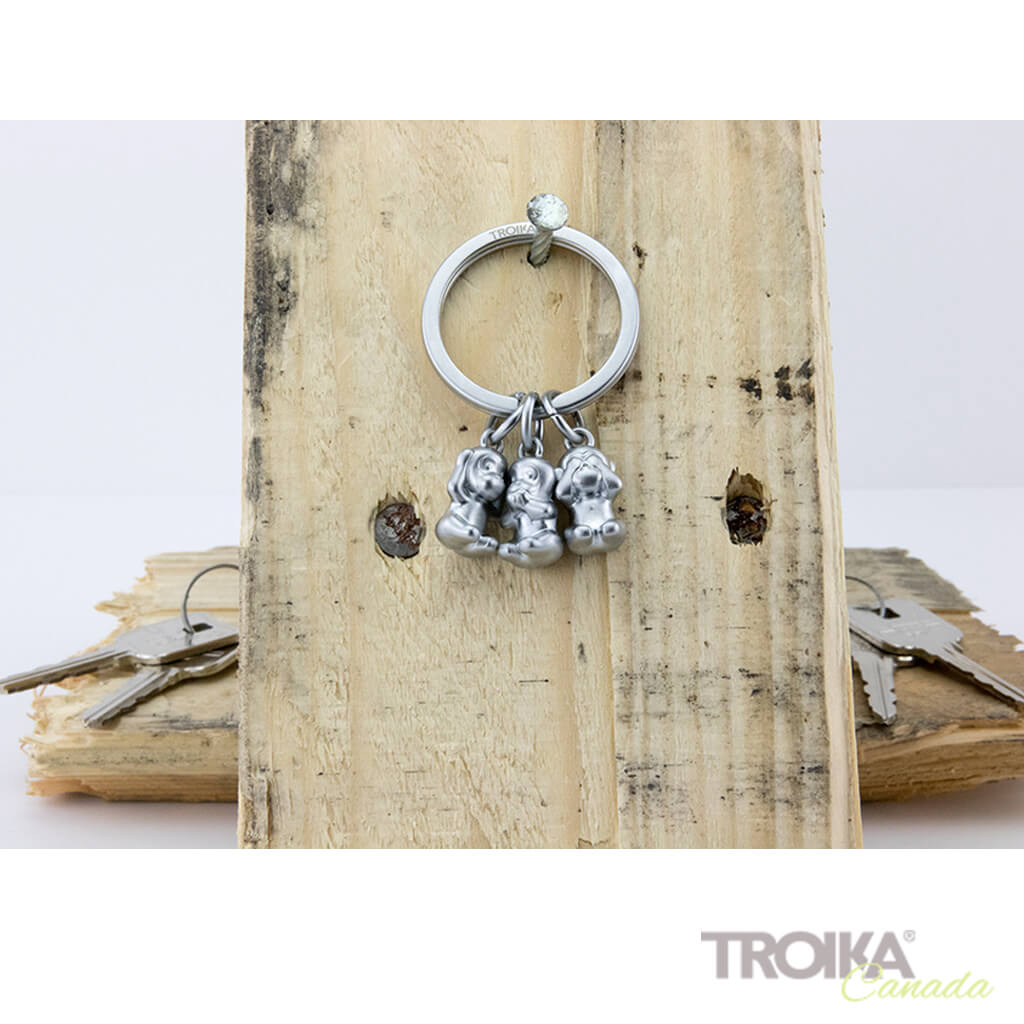 TROIKA Keychain "THREE MONKEYS" - silver