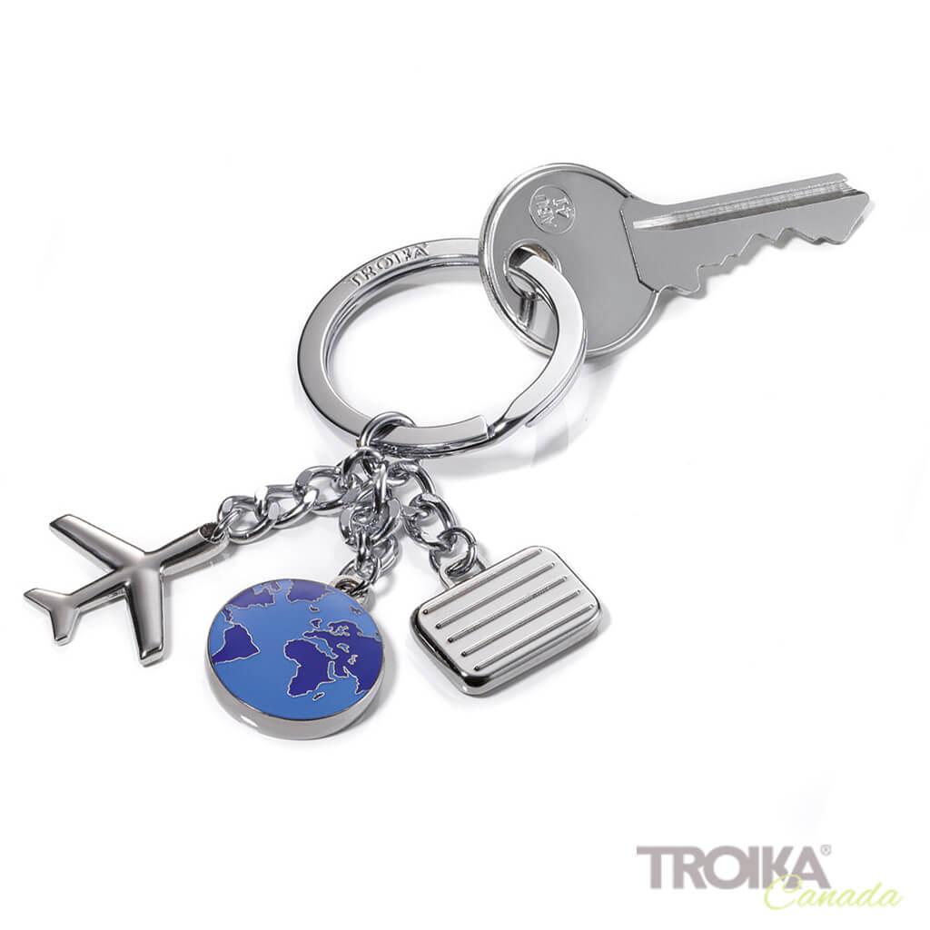 TROIKA Keychain "WELTENBUMMLER" GLOBETROTTER