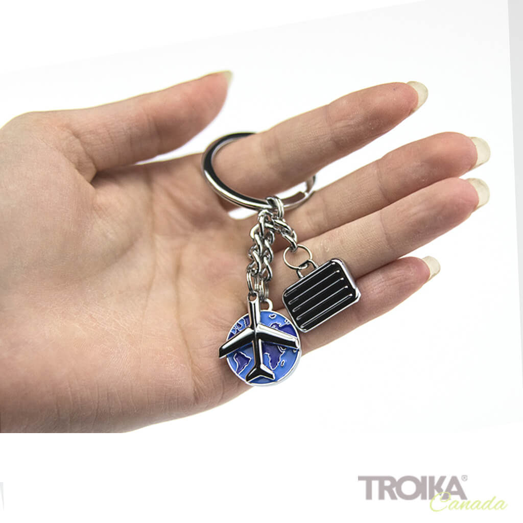 TROIKA Keychain "WELTENBUMMLER" GLOBETROTTER
