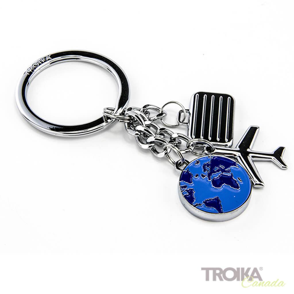 TROIKA Keychain "WELTENBUMMLER" GLOBETROTTER