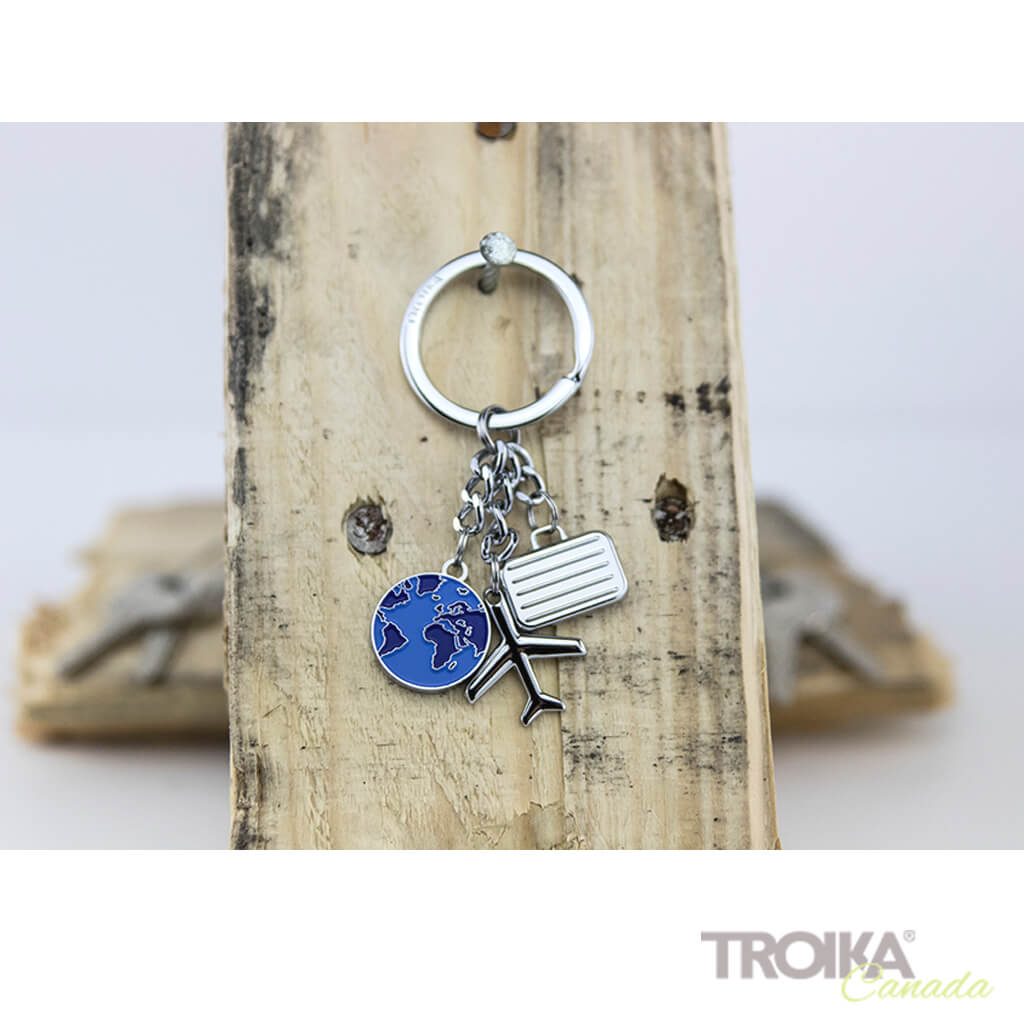 TROIKA Keychain "WELTENBUMMLER" GLOBETROTTER
