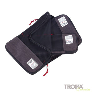 TROIKA Set of travel compression packing cubes "BUSINESS PACKING CUBES"
