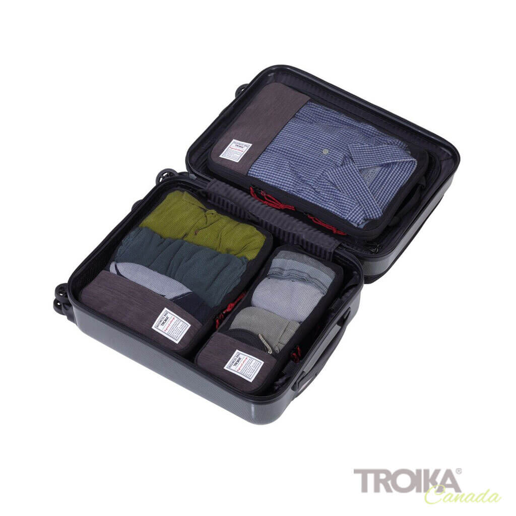 TROIKA Set of travel compression packing cubes "BUSINESS PACKING CUBES"