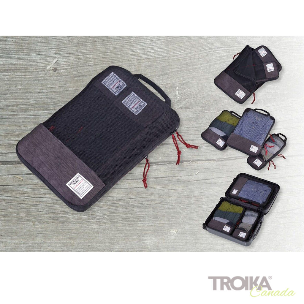 TROIKA Set of travel compression packing cubes "BUSINESS PACKING CUBES"