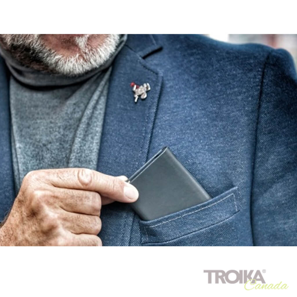 TROIKA CREDIT CARD CASE "MARBLE SAFE" - BLACK