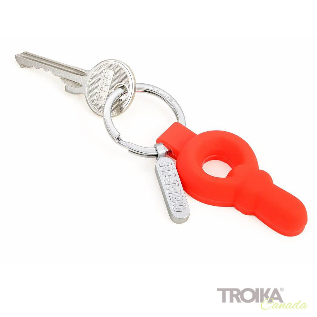 TROIKA Keychain "HARIBO SCHNULLER" - Red