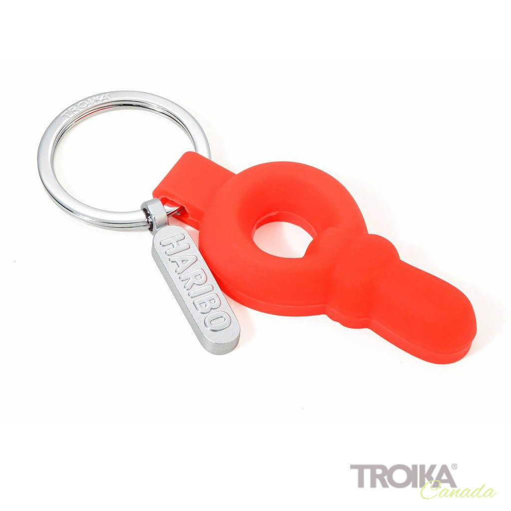 TROIKA Keychain &quot;HARIBO SCHNULLER&quot; - Red