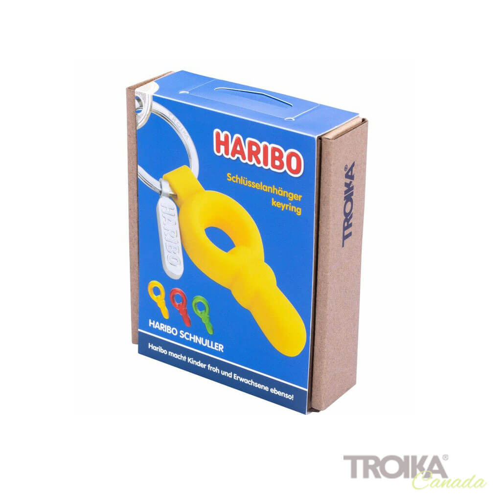 TROIKA Keychain "HARIBO SCHNULLER" - Yellow