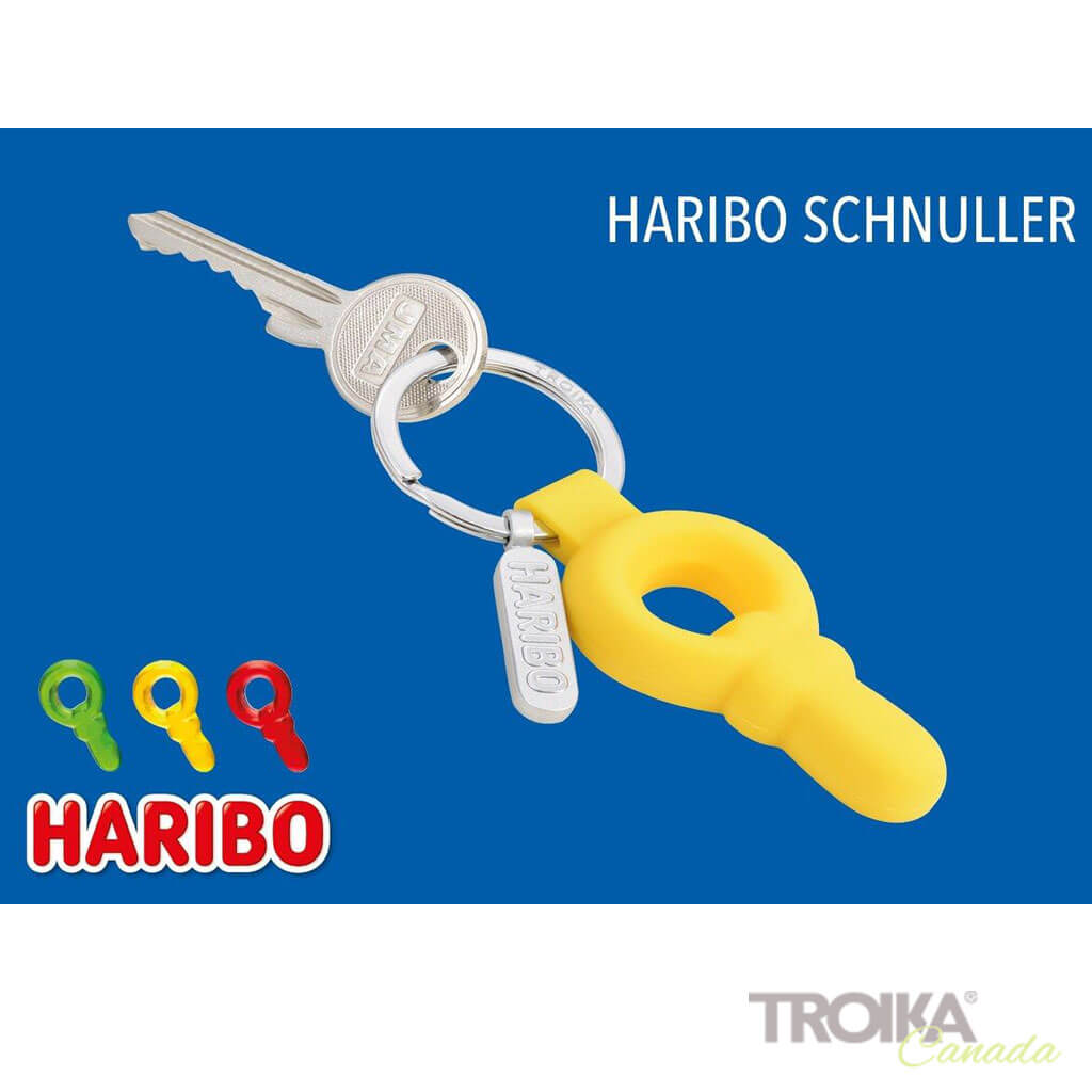 TROIKA Keychain "HARIBO SCHNULLER" - Yellow