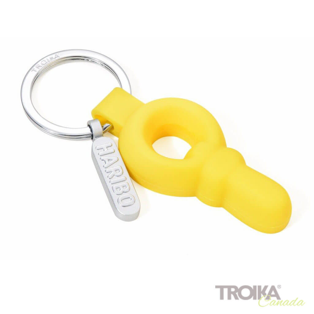 TROIKA Keychain "HARIBO SCHNULLER" - Yellow