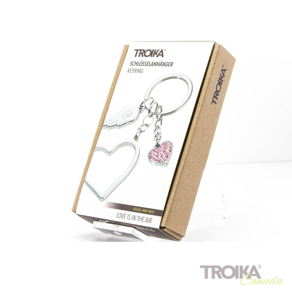 Troika Love is in the Air Heart and Wing Charm Key Chain