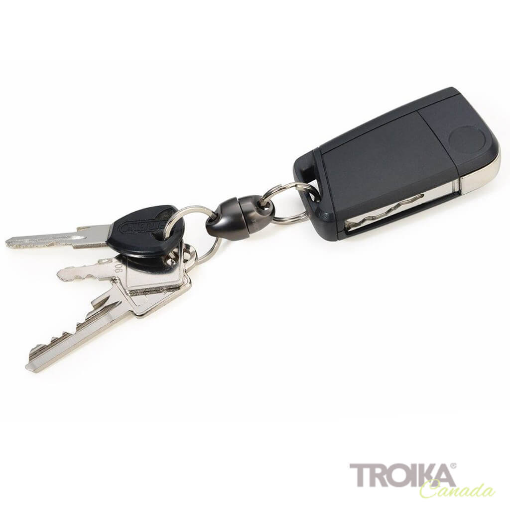 TROIKA Keyring "PLUS & MINUS" - GUN METAL