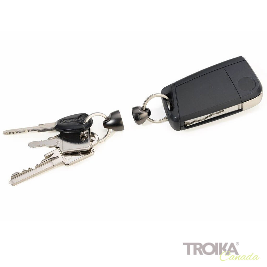 TROIKA Keyring "PLUS & MINUS" - GUN METAL
