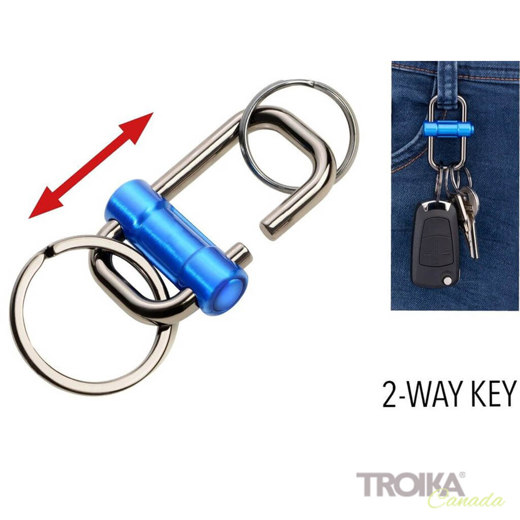TROIKA Keychain "2-WAY KEY" - Blue