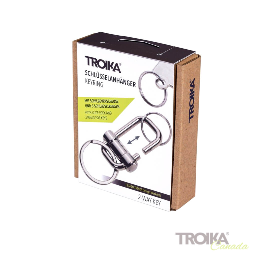 TROIKA Keychain "2-WAY KEY" - Grey