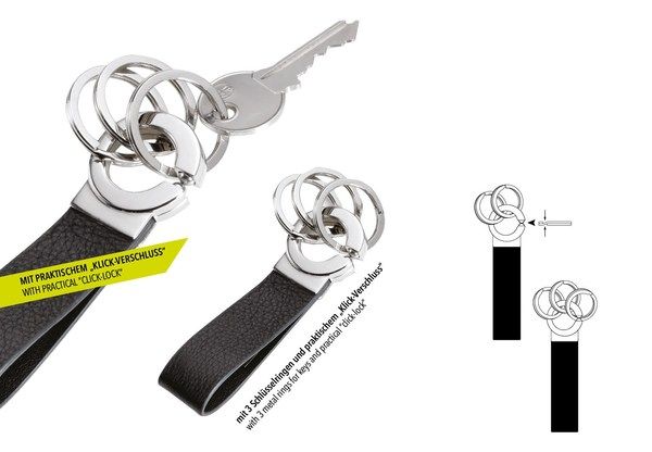 TROIKA Keychain "KEY-CLICK" - BLACK