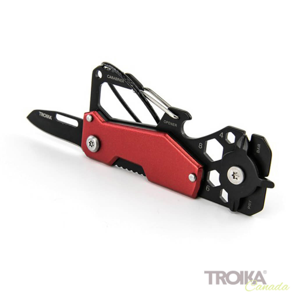 TROIKA Key organizer and mini tool "TOOLINATOR" - red