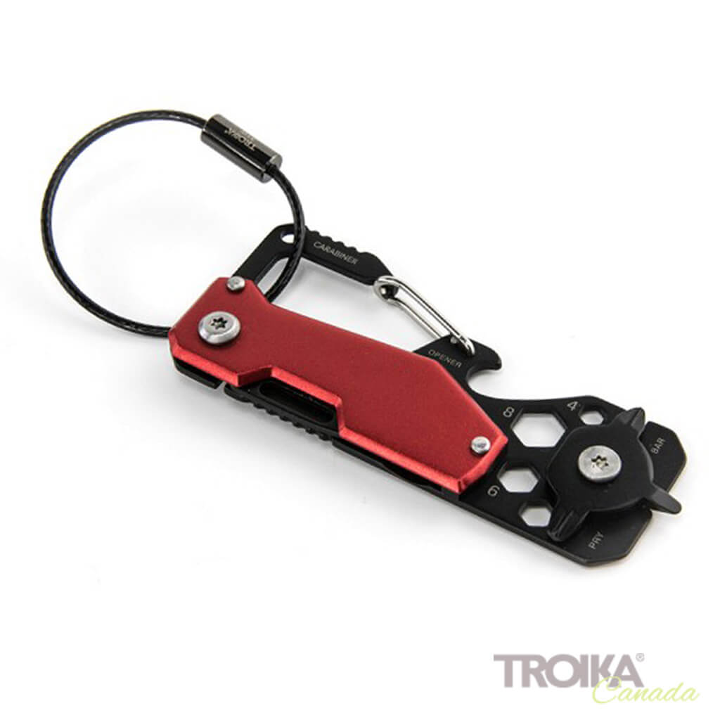 TROIKA Key organizer and mini tool "TOOLINATOR" - red