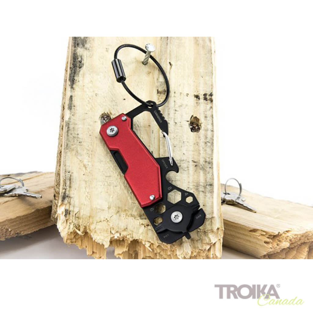TROIKA Key organizer and mini tool "TOOLINATOR" - red