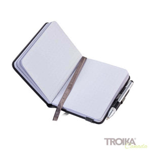 TROIKA Notepad DIN A7 incl. Ballpoint Pen "LILIPUT" - Black/Gold