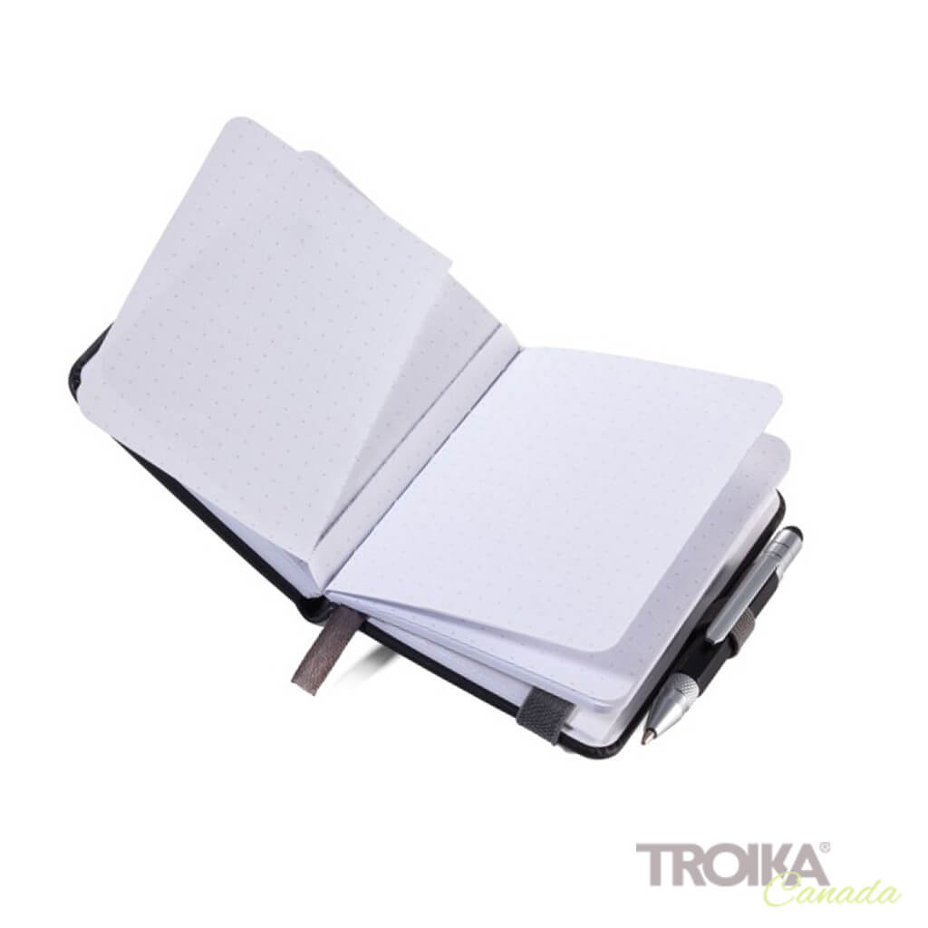TROIKA Notepad DIN A7 incl. ballpoint pen LILIPUT - black