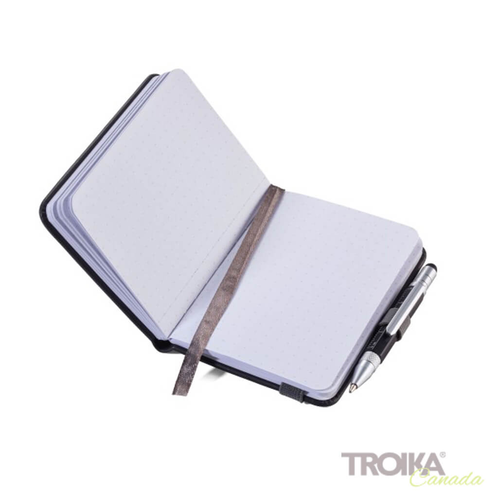 TROIKA Notepad DIN A7 incl. ballpoint pen LILIPUT - black