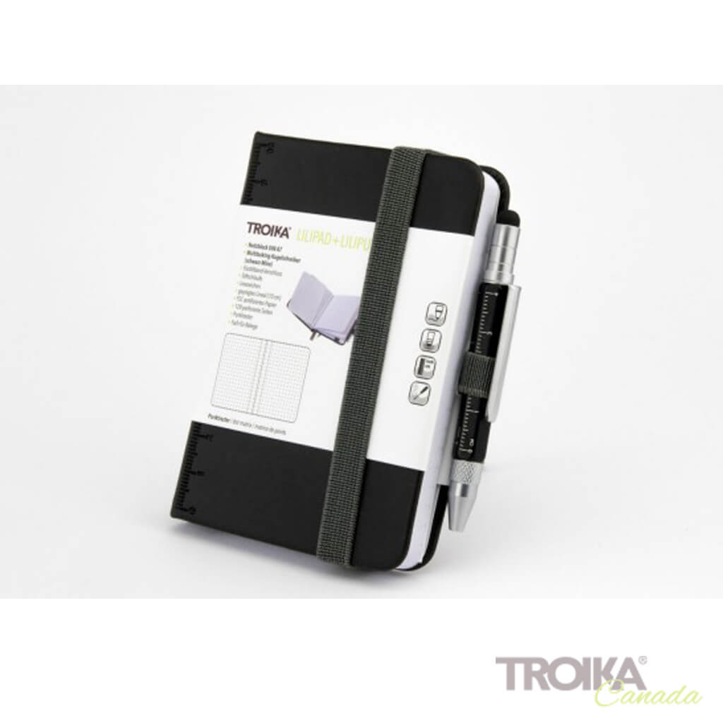 TROIKA Notepad DIN A7 incl. ballpoint pen LILIPUT - black