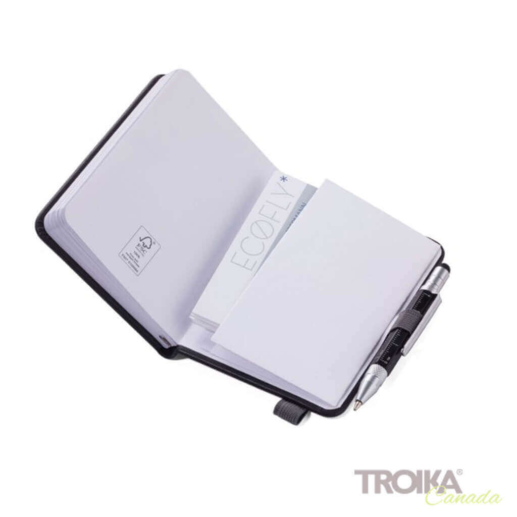 TROIKA Notepad DIN A7 incl. ballpoint pen LILIPUT - black-red