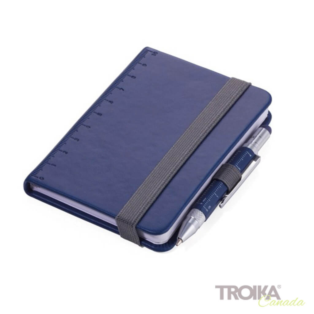 TROIKA Notepad DIN A7 incl. ballpoint pen LILIPUT - blue