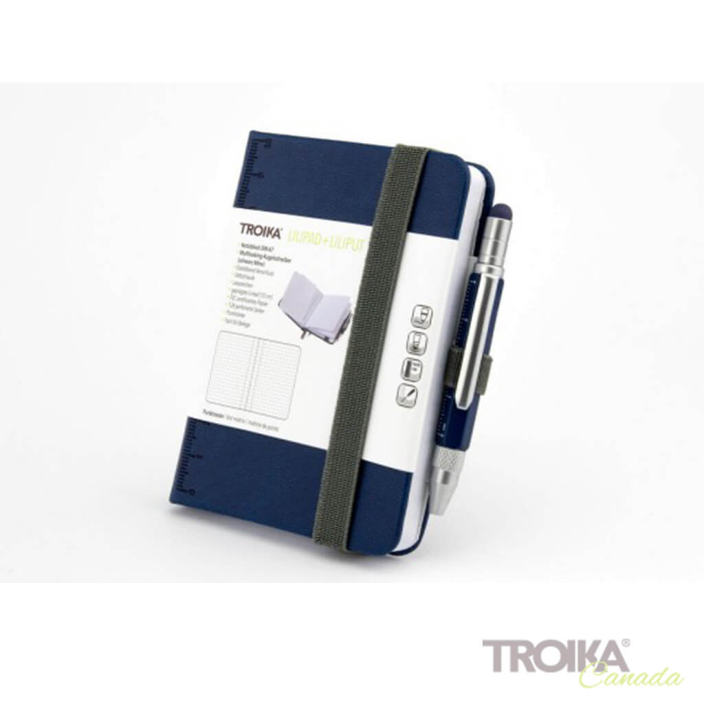 TROIKA Notepad DIN A7 incl. ballpoint pen LILIPUT - blue