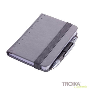 TROIKA Notepad DIN A7 incl. ballpoint pen LILIPUT - grey