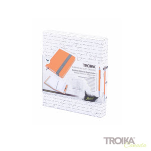 TROIKA Notepad DIN A6 incl. ballpoint pen SLIM - SOFT-ORANGE