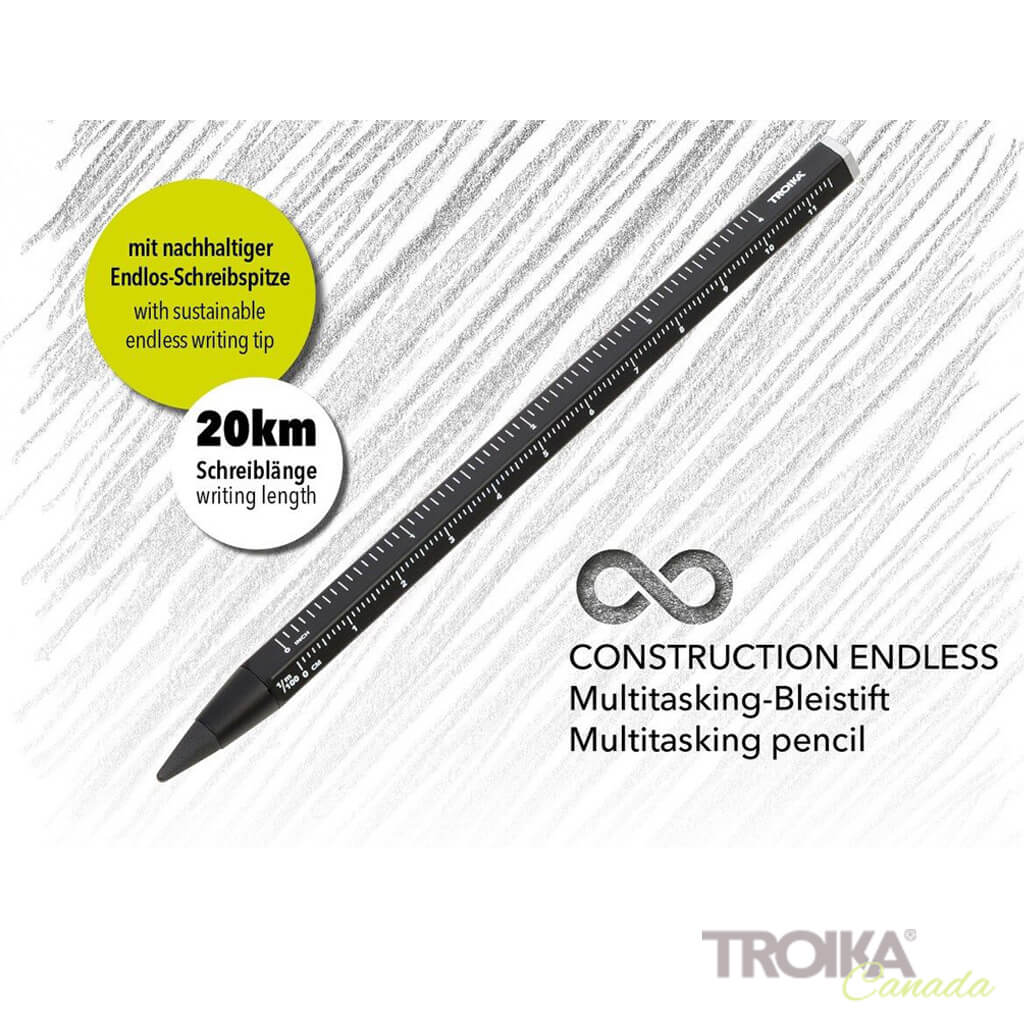 Troika Multitasking Pencil "CONSTRUCTION ENDLESS" - BLACK