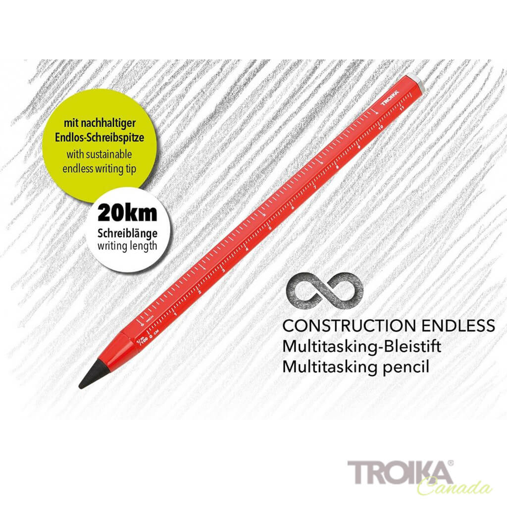 Troika Multitasking Pencil "CONSTRUCTION ENDLESS" - Red