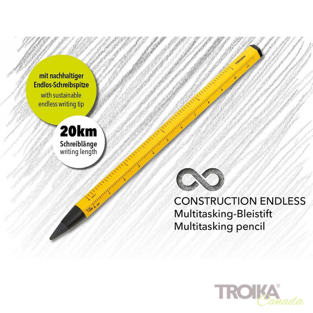 Troika Multitasking Pencil "CONSTRUCTION ENDLESS" - YELLOW