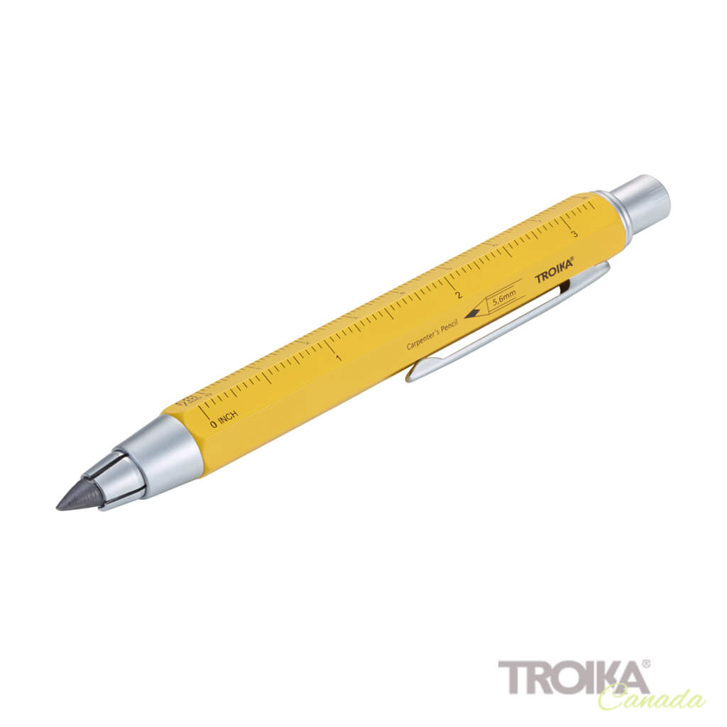 Yellow Carpenter's Pencil on white Background