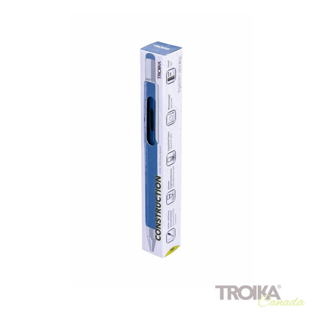 TROIKA Multitasking Ballpoint Pen "CONSTRUCTION" - Atlantic Blue - packaging