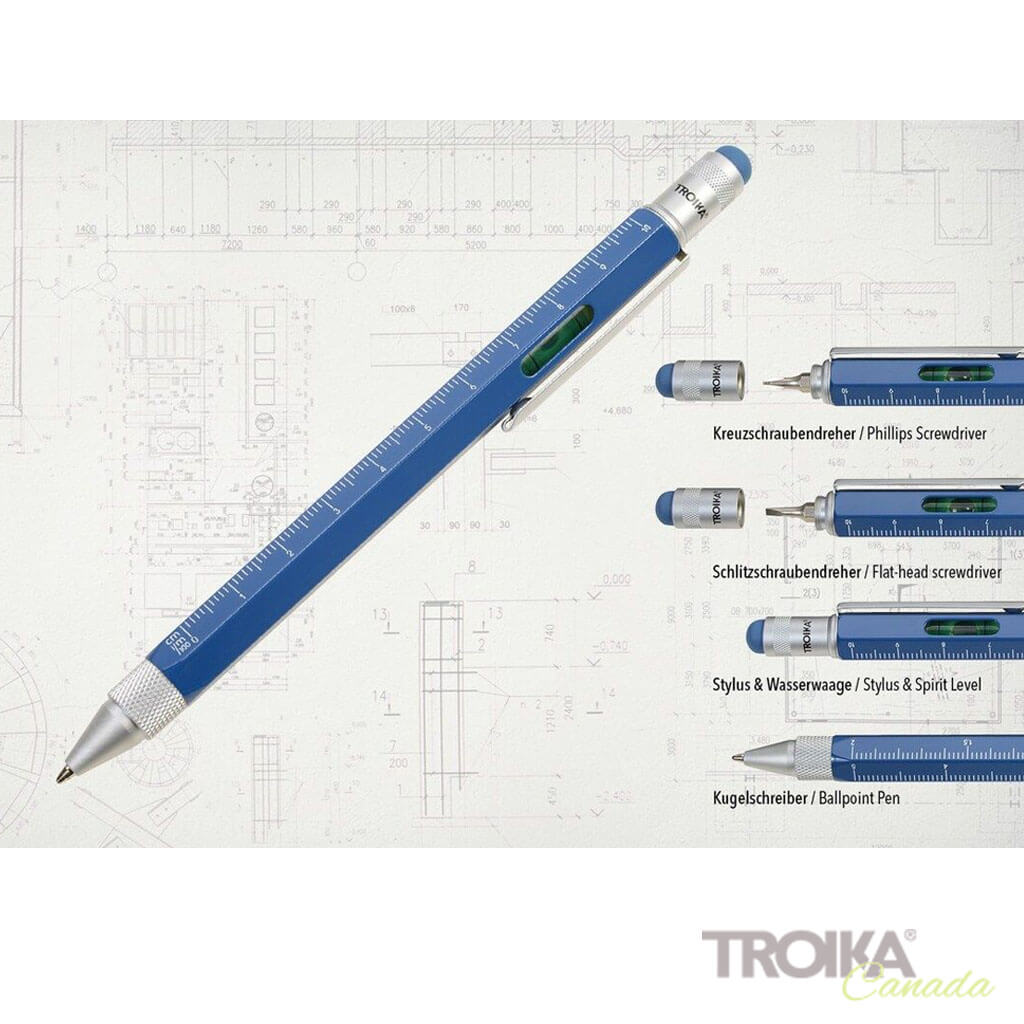 TROIKA Multitasking Ballpoint Pen "CONSTRUCTION" - Atlantic Blue