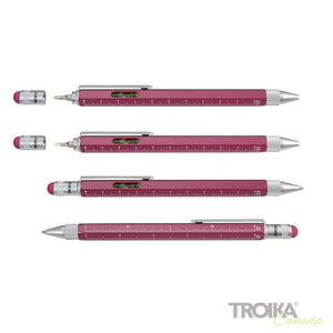 TROIKA Multitasking Ballpoint Pen "CONSTRUCTION" - Orchid Flower